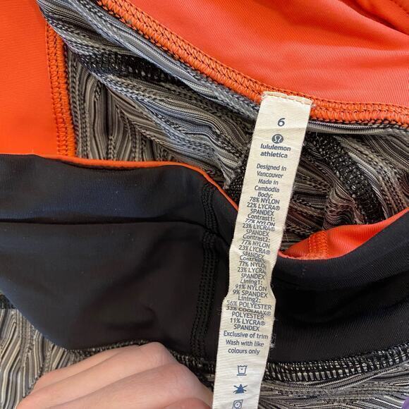 Lululemon Speed Tight‎ II Leggings Textured Wave Silver Spoon Black Size 6 - Picture 3 of 9